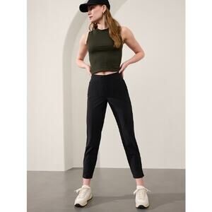 Athleta 14 black Brooklyn Ankle Pants casual comfort lounge straight leg crop